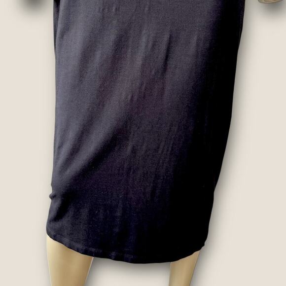 ASOS Sleeveless T Shirt Tank Midi Dress Modal Cotton Knit Size 12 Black Bodycon - Picture 5 of 12